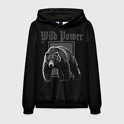 Толстовка-худи мужская Дикая сила, цвет: 3D-черный