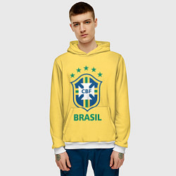 Толстовка-худи мужская Brazil Team, цвет: 3D-белый — фото 2