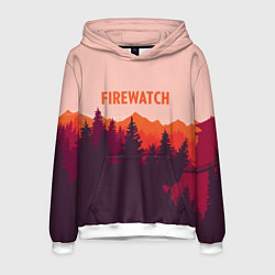 Толстовка-худи мужская Firewatch: Orange Style, цвет: 3D-белый