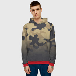 Толстовка-худи мужская Camouflage Khaki, цвет: 3D-красный — фото 2