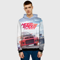 Толстовка-худи мужская Need for Speed: Payback, цвет: 3D-черный — фото 2