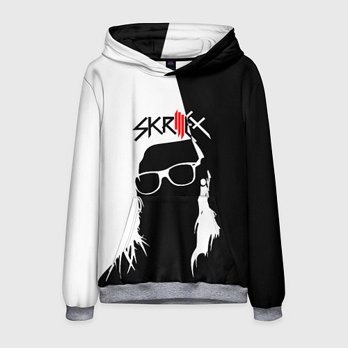 Мужская толстовка Skrillex: Black & White / 3D-Меланж – фото 1