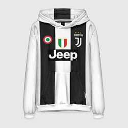 Толстовка-худи мужская FC Juventus 18-19, цвет: 3D-белый