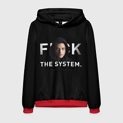 Толстовка-худи мужская F*ck The System: Mr Robot, цвет: 3D-красный