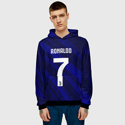 Толстовка-худи мужская Ronaldo 7: Blue Sport, цвет: 3D-черный — фото 2