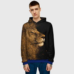 Толстовка-худи мужская Песчаный лев, цвет: 3D-синий — фото 2