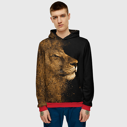 Мужская толстовка Песчаный лев / 3D-Красный – фото 3