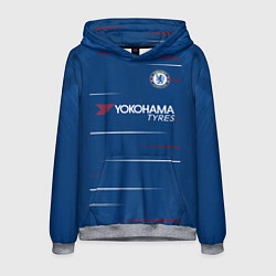 Толстовка-худи мужская FC Chelsea Home 18-19, цвет: 3D-меланж