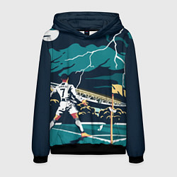 Толстовка-худи мужская Ronaldo lightning, цвет: 3D-черный
