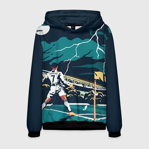 Мужская толстовка Ronaldo lightning / 3D-Черный – фото 1