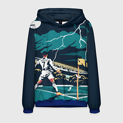 Толстовка-худи мужская Ronaldo lightning, цвет: 3D-синий