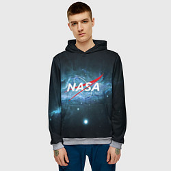 Толстовка-худи мужская NASA: Space Light, цвет: 3D-меланж — фото 2