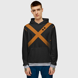 Толстовка-худи мужская KATSUKI BAKUGOU полосы, цвет: 3D-меланж — фото 2