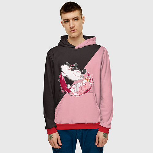 Мужская толстовка MONOKUMA X MONOMI / 3D-Красный – фото 3