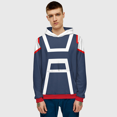 Мужская толстовка MHA U A SCHOOL / 3D-Красный – фото 3