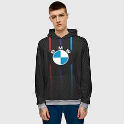 Толстовка-худи мужская BMW: Three Lines, цвет: 3D-меланж — фото 2