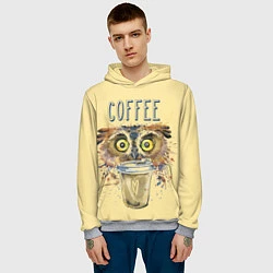 Толстовка-худи мужская Owls like coffee, цвет: 3D-меланж — фото 2