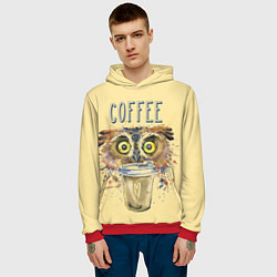 Толстовка-худи мужская Owls like coffee, цвет: 3D-красный — фото 2