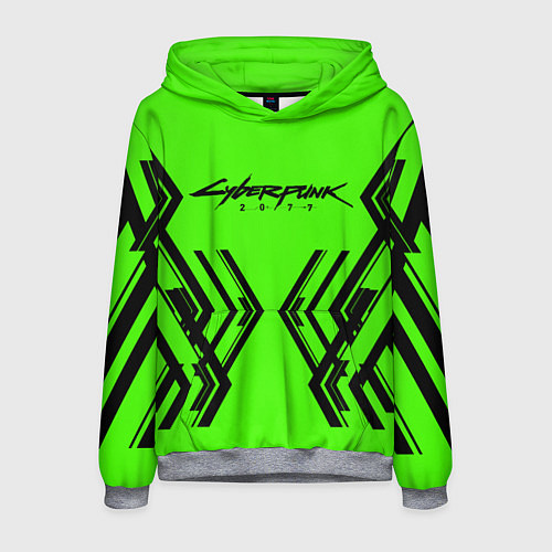 Мужская толстовка Cyberpunk 2077: Acid Green / 3D-Меланж – фото 1