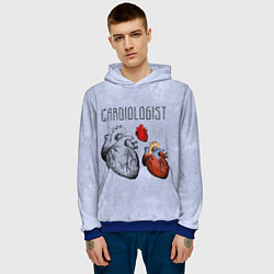 Толстовка-худи мужская Cardiologist, цвет: 3D-синий — фото 2