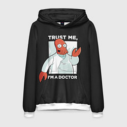 Толстовка-худи мужская Zoidberg: Trust Me, цвет: 3D-белый