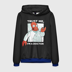 Толстовка-худи мужская Zoidberg: Trust Me, цвет: 3D-синий