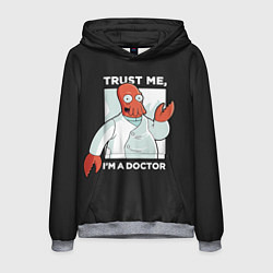 Толстовка-худи мужская Zoidberg: Trust Me, цвет: 3D-меланж