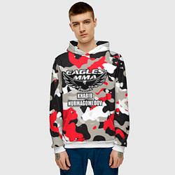 Толстовка-худи мужская Khabib Nurmagomedov: Red Camo, цвет: 3D-белый — фото 2