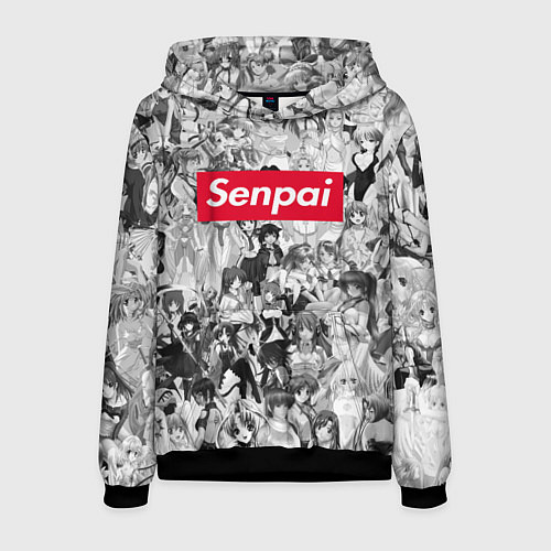 Мужская толстовка SENPAI Stories / 3D-Черный – фото 1