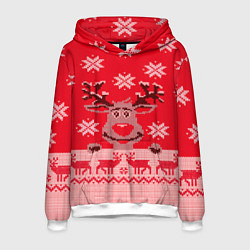 Толстовка-худи мужская Узор оленя, цвет: 3D-белый