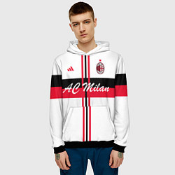 Толстовка-худи мужская AC Milan: White Form, цвет: 3D-черный — фото 2