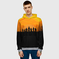 Толстовка-худи мужская Red Dead Redemption: Orange Sun, цвет: 3D-меланж — фото 2