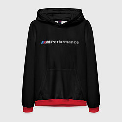 Толстовка-худи мужская BMW PERFORMANCE ЧЁРНЫЙ БМВ, цвет: 3D-красный