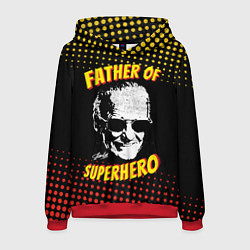 Толстовка-худи мужская Stan Lee: Father of Superhero, цвет: 3D-красный