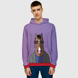 Толстовка-худи мужская Конь БоДжек, цвет: 3D-красный — фото 2