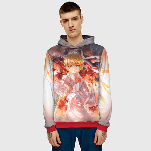 Мужская толстовка Бездомный Бог / 3D-Красный – фото 3