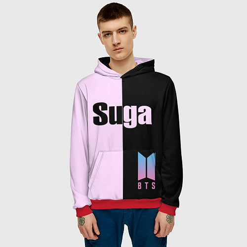 Мужская толстовка BTS Suga / 3D-Красный – фото 3