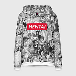 Толстовка-худи мужская HENTAI, цвет: 3D-белый