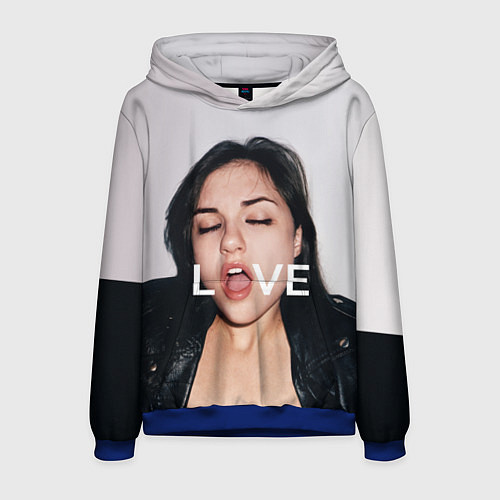 Мужская толстовка Sasha Grey: LOVE / 3D-Синий – фото 1