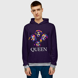 Толстовка-худи мужская Queen: Fan Art, цвет: 3D-меланж — фото 2