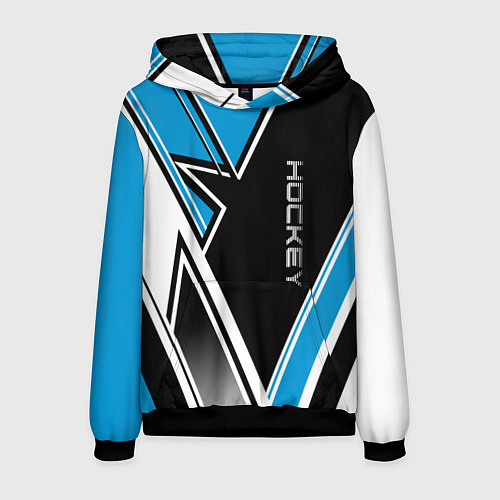 Мужская толстовка Hockey black blue white / 3D-Черный – фото 1