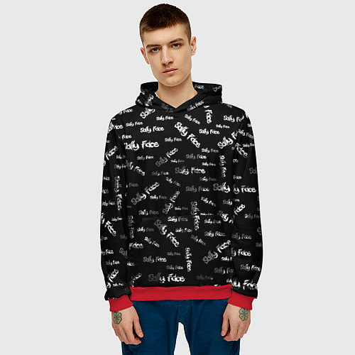 Мужская толстовка Sally Face: Black Pattern / 3D-Красный – фото 3