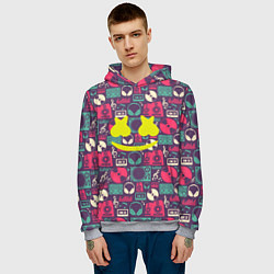 Толстовка-худи мужская Marshmello DJ, цвет: 3D-меланж — фото 2