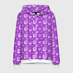 Толстовка-худи мужская Twitch: Violet Pattern, цвет: 3D-белый