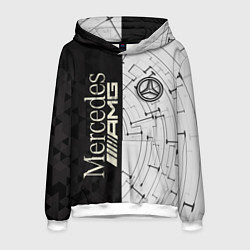 Толстовка-худи мужская Mercedes AMG: Techno Style, цвет: 3D-белый