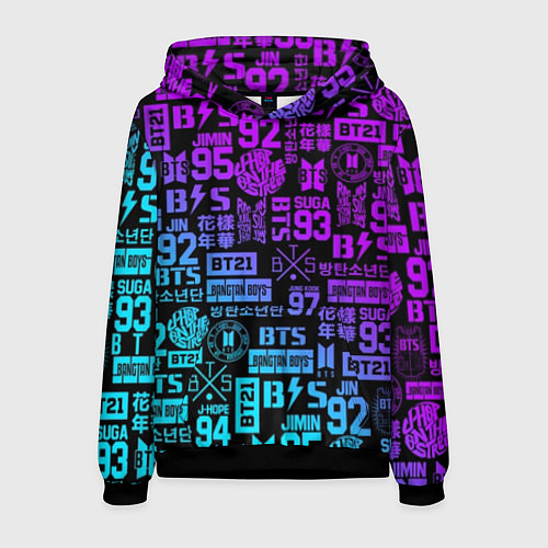 Мужская толстовка BTS Logos / 3D-Черный – фото 1