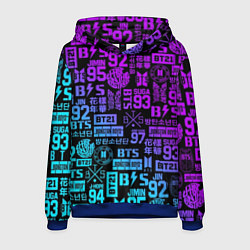 Толстовка-худи мужская BTS Logos, цвет: 3D-синий