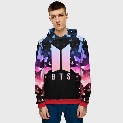 Мужская толстовка BTS: Black Butterflies / 3D-Красный – фото 3