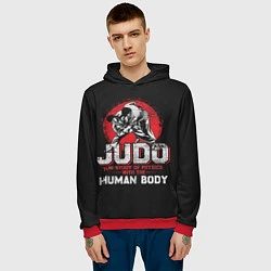 Толстовка-худи мужская Judo: Human Body, цвет: 3D-красный — фото 2