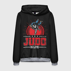 Толстовка-худи мужская Judo is life, цвет: 3D-меланж